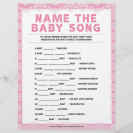 Namn som Baby Sång [Luxury Snöre [Rosa] Brevhuvud