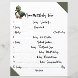 Namn som Baby Tune Baby Shower Game