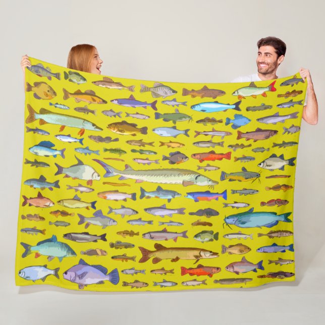 Namn som fiskar i sportfiskare fleecefilt (På plats)