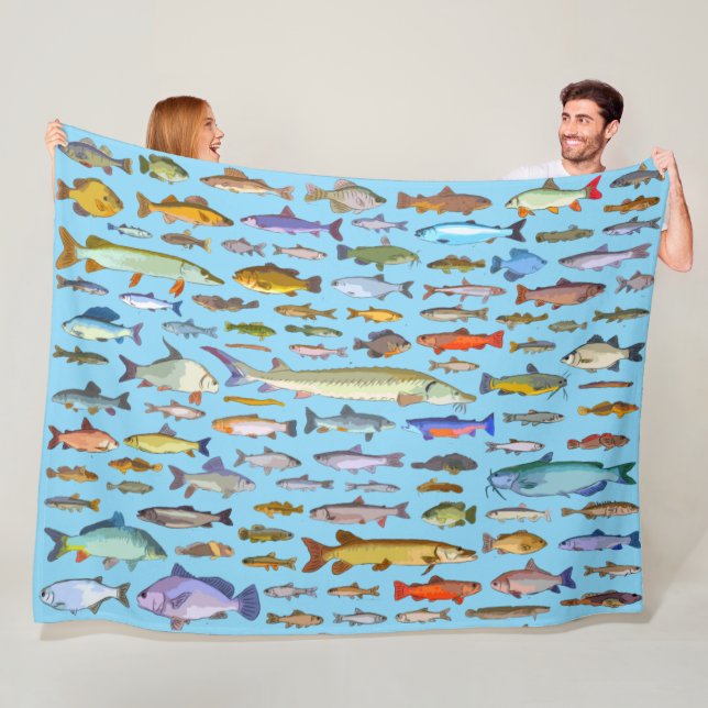 Namn som fiskar i sportfiskare fleecefilt (På plats)