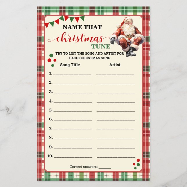 Namn som har julklappskort flygblad (Framsidan)