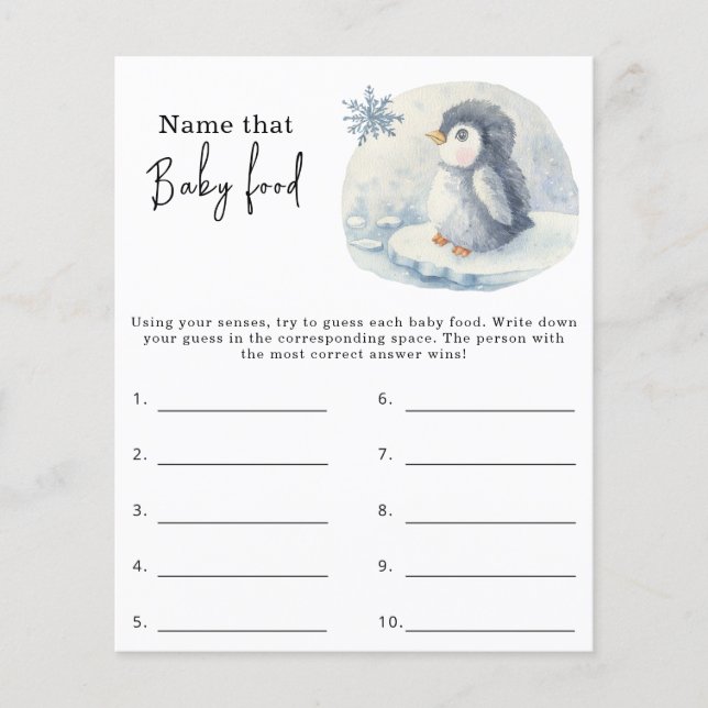 Namn som matar baby - babyduschspel (Framsida)