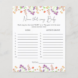 Namn som sång \ Wildblommes babyduschspel