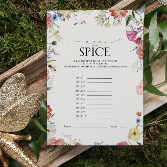 Namn som Spice Pressed Blommigt Möhippa Game (Bridal Shower Game!)