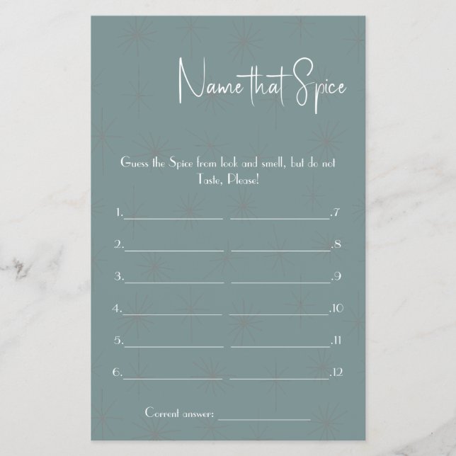 Namn som Spice - Shower Game Flyer (Framsidan)