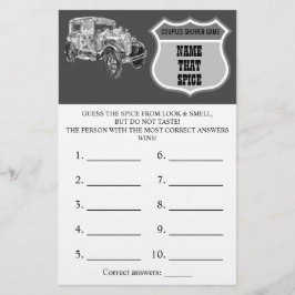 Namn som Spice | Spelkort för bilskuvel i Bröllop Flygblad