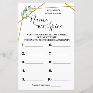 Namn som Spice tvåspråkig möhippa-spel