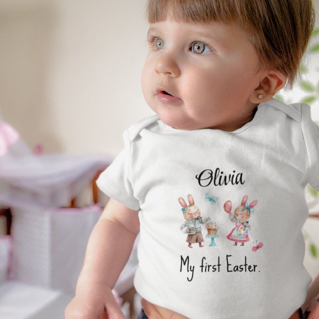 Namn, Söt Min 1:a Påsk Nyfödd-Toddler T Shirt (Skapare uppladdad)