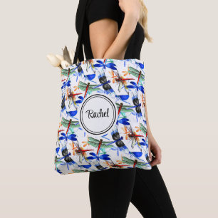 Namn, sött vattenfärgssjömätarmönster 16 tum tygkasse