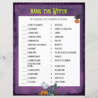Namn, spelet Witch Halloween