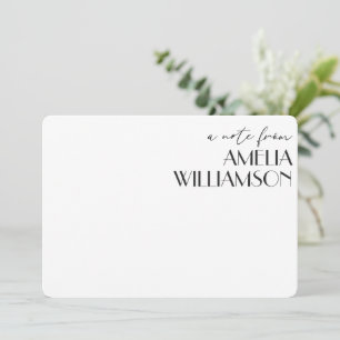 Namn Stationery i Art Deco Black Script Personlig Anteckningskort