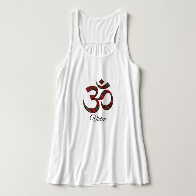 Namn, Stewart Tartan Om Bella+Canvas Yoga-Tanktope Linne Med Racerback (Design framsida)