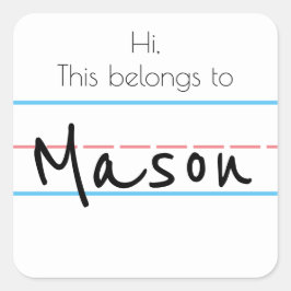 Namn Sticker Fyrkantigt Klistermärke