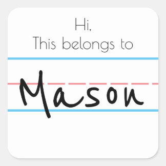 Namn Sticker Fyrkantigt Klistermärke