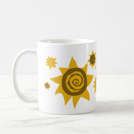 Namn Sunblommor Gult Brun Barn i Sol Kaffemugg