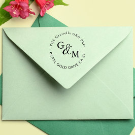 Namn & Surname Anpassningsbar Returadress Rubber F Självfärgande Stämpel