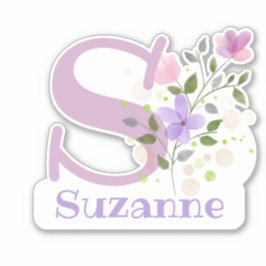 Namn Suzanne med bokstaven S dekal urklipp