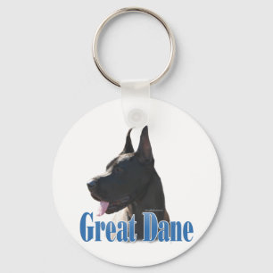 Namn Svarta Great dane Nyckelring