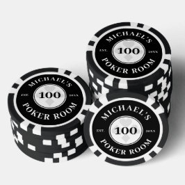 Namn Svartvit Las Vegas-valör Poker Marker
