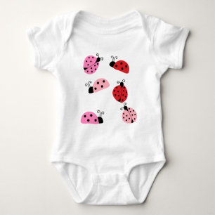 Namn Sweet Cute Rosa Red Ladybug Tecknad T Shirt