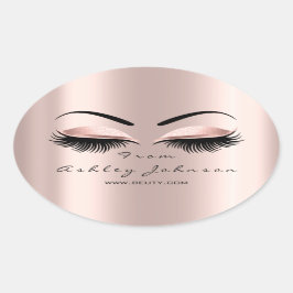 Namn Tack Beauty Glitter Lash Makeup Artist Ovalt Klistermärke