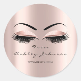 Namn Tack Beauty Glitter Lash Makeup Artist Runt Klistermärke