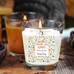 Namn, Tack Gift Candle Sticker Fyrkantigt Klistermärke