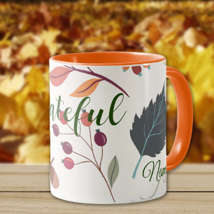 Namn, tacksam höst 11 oz kombinationsoppa Beverage Mugg