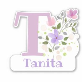 Namn Tanita med bokstaven T-klistermärke utskärnin Klistermärken