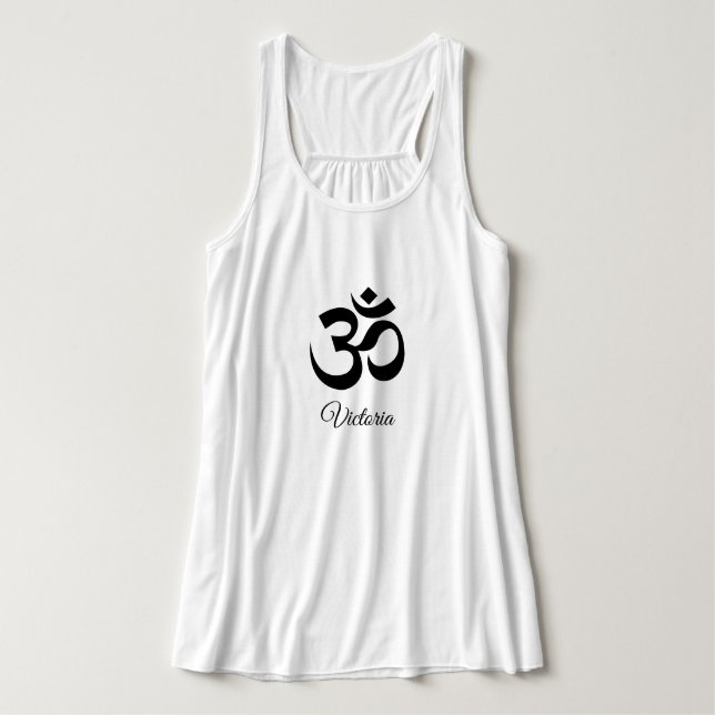 Namn, Tanktopet Black Om Symbol Bella+Canvas Yoga Linne Med Racerback (Design framsida)