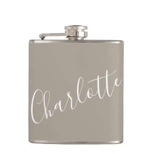 Namn Taupe Brown med minimalistisk Personlig Fickplunta