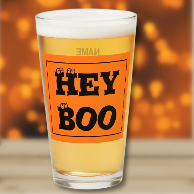 Namn, Text Halloween Hej Boo Eyebullar, Pint Glaskopp (Skapare uppladdad)