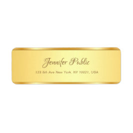 Namn-textmodern för professionell i Guld Returadress Etikett