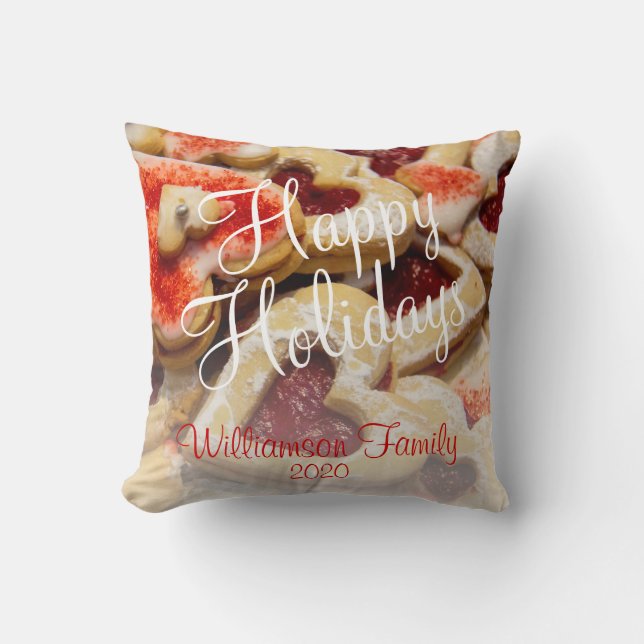 Namn Th: Hjärtformade sockerkaksfamiljen Kudde (Framsida)