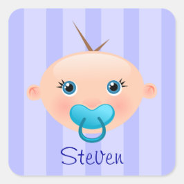 "Namn this!" - Baby Ansikte Sticker Boy! Fyrkantigt Klistermärke