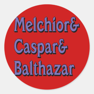 Namn till de tre Wisemen Runt Klistermärke