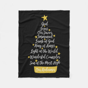 Namn till Jesus Christian Faith Julgran Chri Fleecefilt