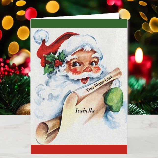 Namn till Santa's Personlig Nice List Helgkort (Skapare uppladdad)