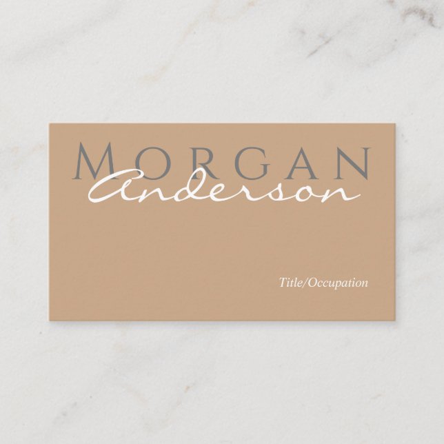 Namn Title & Contact Info, QR-kod, Tan Grått White Visitkort (Framsida)