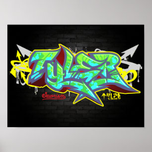 Namn Tyler i graffiti Poster