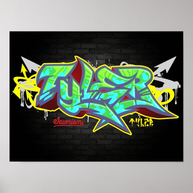 Namn Tyler i graffiti Poster (Framsidan)