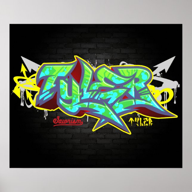 Namn Tyler i graffiti Poster (Framsidan)