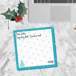 Namn, underbart kära Santa Blue Polka dots Post-it Block