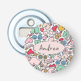 Namn underlägg färglöst bröststen mönster flasköppnare