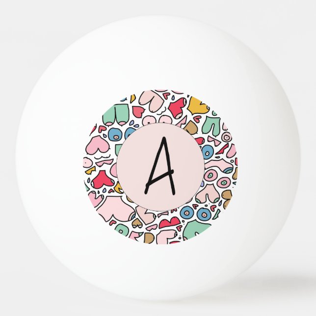 Namn underlägg färglöst bröststen mönster pingisboll (Framsidan)