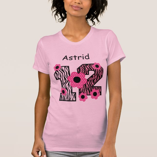 namn V025A4J2 för anpassningsbar för sebra för Tee (Framsida)