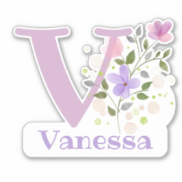 Namn Vanessa med bokstaven V-dekal Urklipp Klistermärken