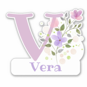 Namn Vera med Brev V-klisterns utskärning Klistermärken