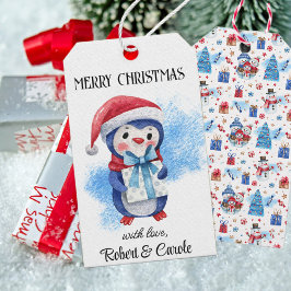 Namn, Viktigt God jul Penguin Gift-Märkre Presentetikett
