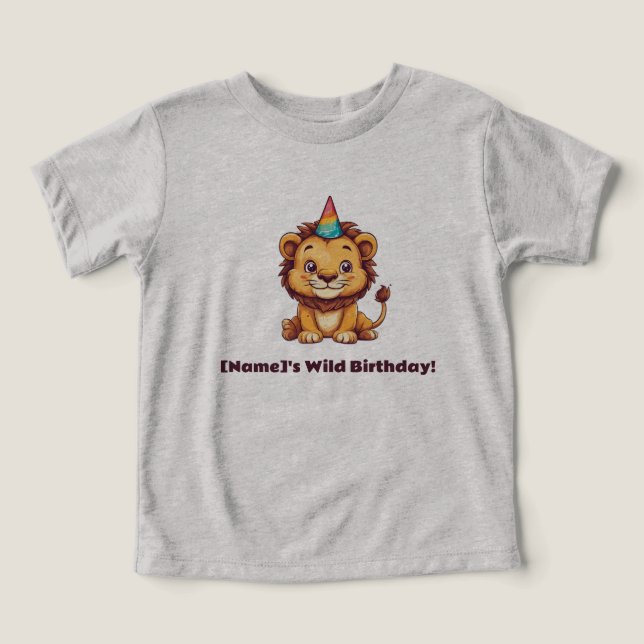 [Namn] Vild Birthday! T Shirt (Design Framsida)